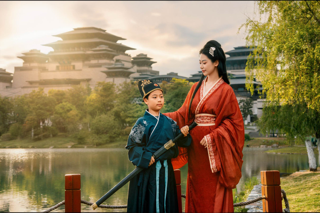战国袍深衣汉服写真 · 汉中兴汉胜境景区战国袍客片第7张 - 汉影记汉服馆