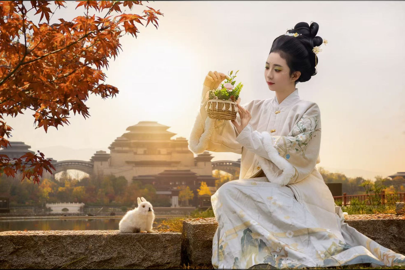 明制立领袄马面裙汉服写真 · 汉中兴汉胜境景区明制客片第5张 - 汉影记汉服馆