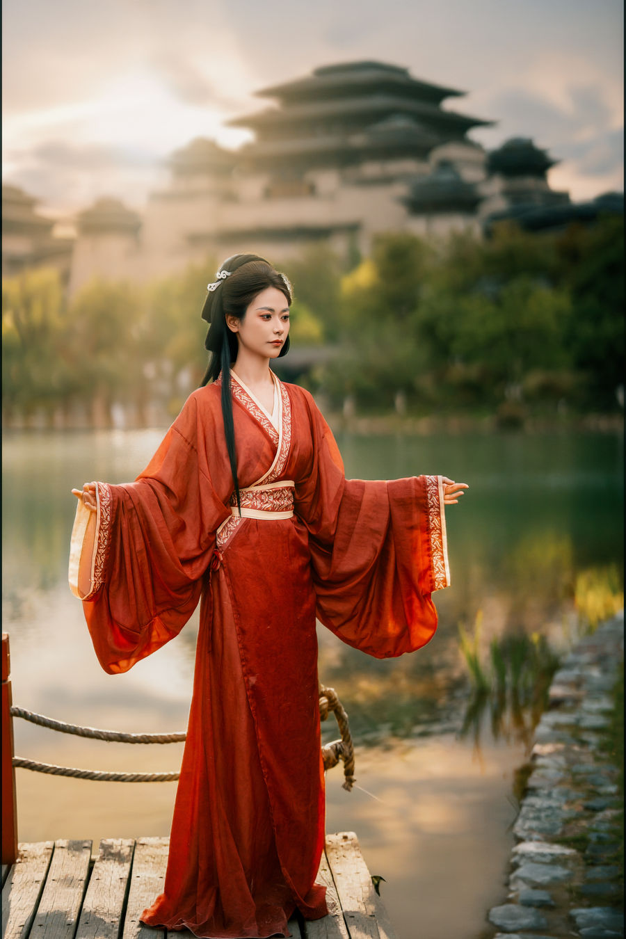 汉影记汉服馆战国袍汉服 · 汉中兴汉胜境景区实拍客片